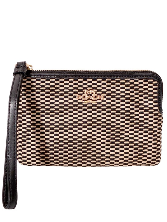 Coach Handbags - Coach Purse Wristlet with Legacy Print - Milk/Black Wallet